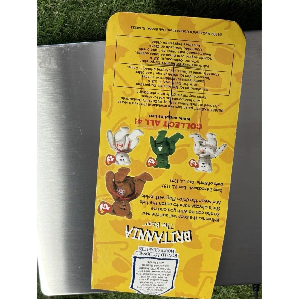 Ty McDonalds Teenie Beanie Babies Britannia The Bear 1999‎ Brown